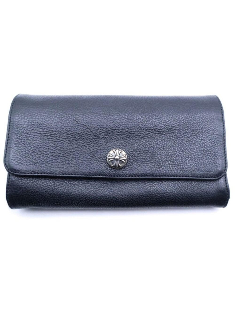 Chrome Hearts Judy Cross Ball Button Leather Wallet Black